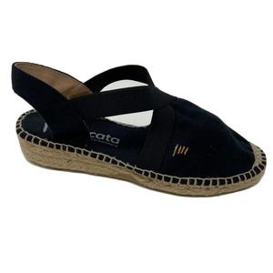 Like New Viscata Black Slingback Espadrille Sandals 37